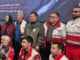 فریبا کوثری و سیروس همتی در جمع امدادگران هلال احمر