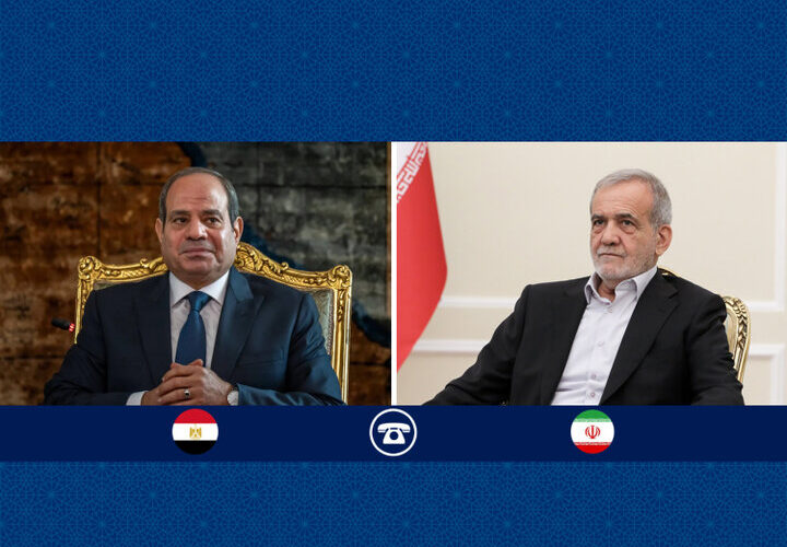تأکید روسای جمهور ایران و مصر بر راهکارهای دیپلماتیک حل و فصل مسائل