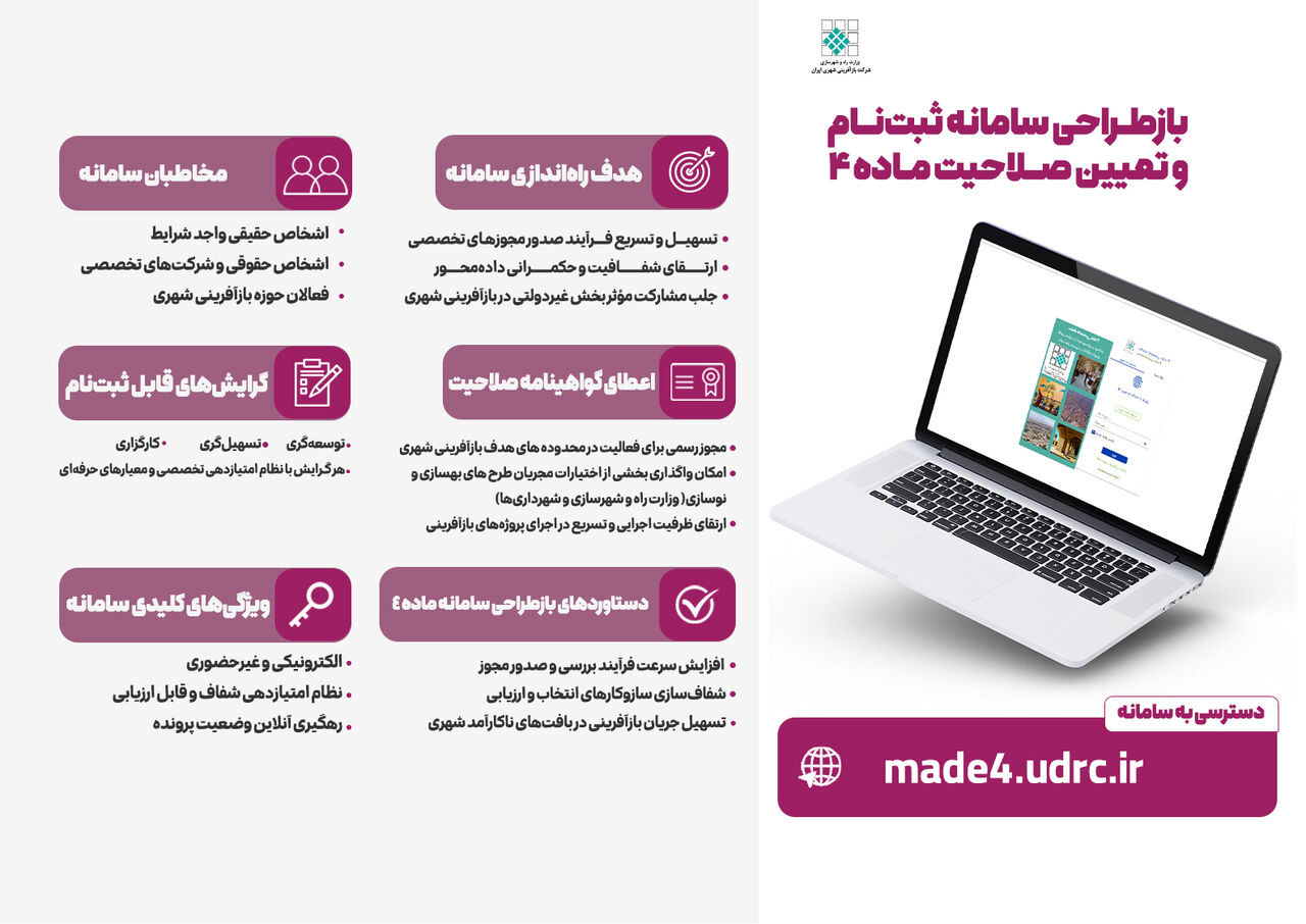 اطلاع‌نگاشت|بازطراحی و راه اندازی مجدد سامانه ثبت نام و تعیین صلاحیت ماده ۴