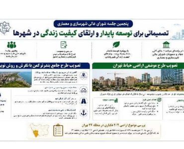 اطلاعنگاشت| تصمیماتی برای توسعه پایدار و ارتقای کیفیت زندگی
در شهرها اطلاعنگاشت| تصمیماتی برای توسعه پایدار و ارتقای کیفیت زندگی
در شهرها