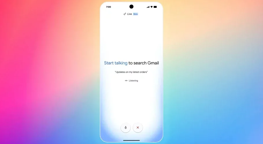 گوگل نسخه آزمایشی Gmail Live را برای جستجوی صوتی ایمیل‌ها منتشر کرد