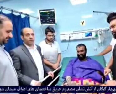 عیادت فرمانده سپاه و شهردار گرگان از آتش‌نشان مصدوم حادثه آتش‌سوزی